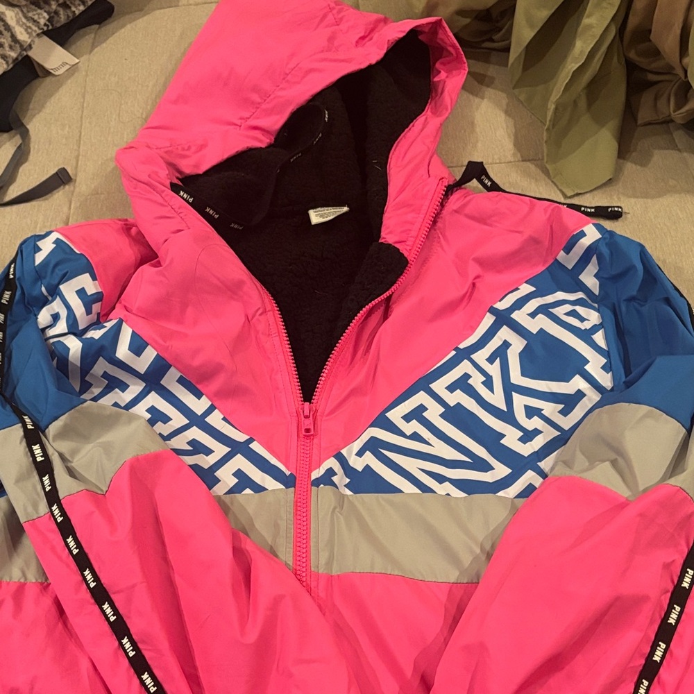 PINK Victoria's Secret Pink and Blue Raincoat